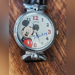 Old Mickey Mouse Watch Leather Watchband
